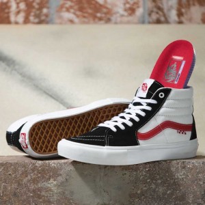 Vans Athletic Skate Sk8-Hi Black / Red | NUG-703562