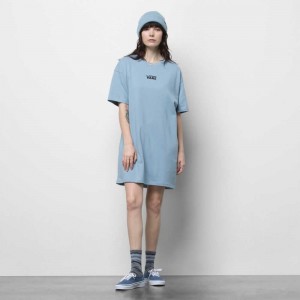 Vans Center Vee Tee Dress Blue | QNG-729856