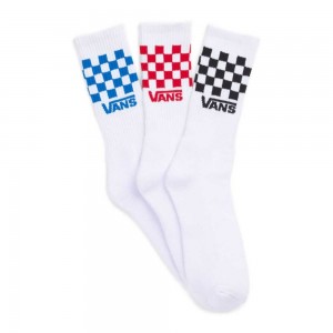 Vans Check Crew Socks 3 Pack Size 6.5-9 Multicolor | YFL-630279