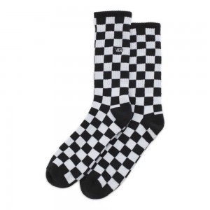 Vans Checkerboard Crew Sock Size 9.5-13 Black White | WPU-851240