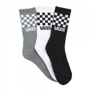 Vans Checkerboard Crew Socks 3 Pack Size 9.5-13 Multicolor | KSZ-279516