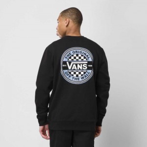 Vans Circle Checker Pullover Crew Black | MEV-157240