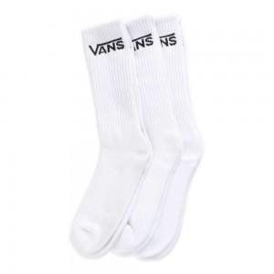 Vans Classic Crew Socks 3 Pack Size 9.5-13 White | MHS-586703