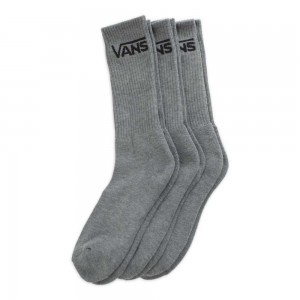 Vans Classic Crew Socks 3 Pack Size 9.5-13 Grey | XCS-259167