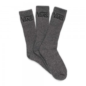 Vans Classic Crew Socks 3 Pair Pack Black | AXD-913726