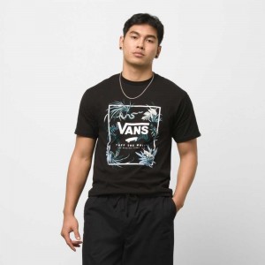 Vans Classic Print Box T-Shirt Black / Deep Turquoise | SJT-018769