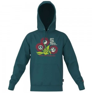Vans In Our Hands Pullover Hoodie Deep Turquoise | GYF-597106