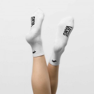 Vans Kickin It Crew Sock Size 6.5-10 White | KDT-427065