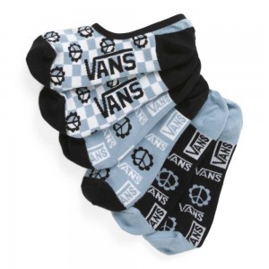 Vans Logo Ditsy Canoodle Sock 3 Pack 6.5-10 Blue | EKV-204769