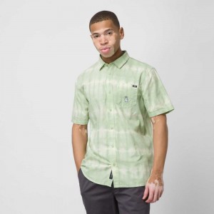 Vans Peace Of Mind Tie Dye Buttondown Shirt Green | PGF-436521