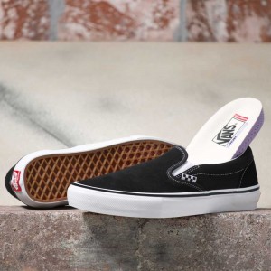 Vans Skate Slip-On Black / White | MTY-657801