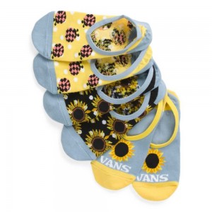 Vans Sunflower Mix Canoodle Sock 3 Pack 6.5-10 Black / Blue | PNR-295814