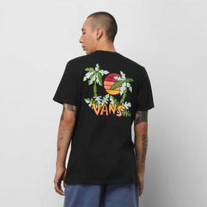 Vans Tiki Palms T-Shirt Black | GCS-837029