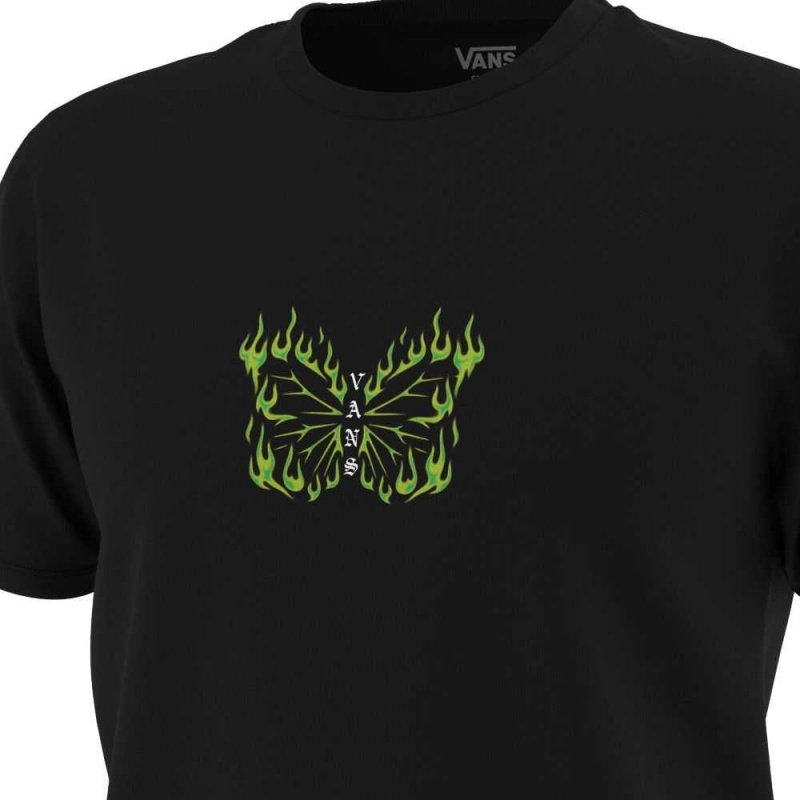 Vans Butterflame T-Shirt Black | BYV-863792