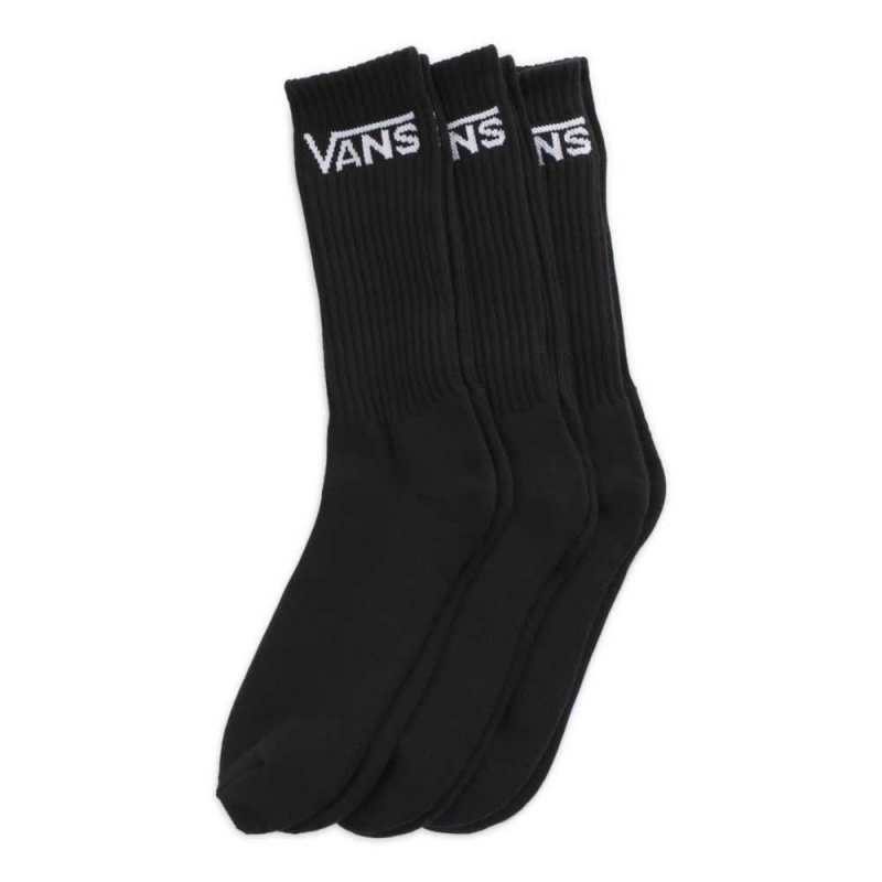 Vans Classic Crew Socks 3 Pack Size 6.5-9 Black | KHB-973128