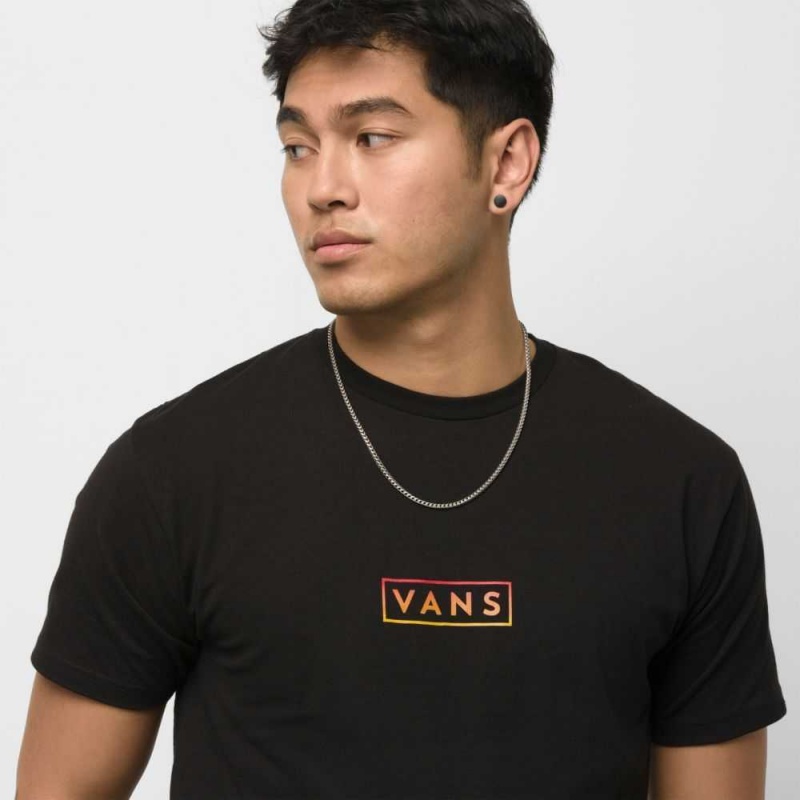 Vans Classic Easy Box T-Shirt Black / Red / Yellow | BCW-645793