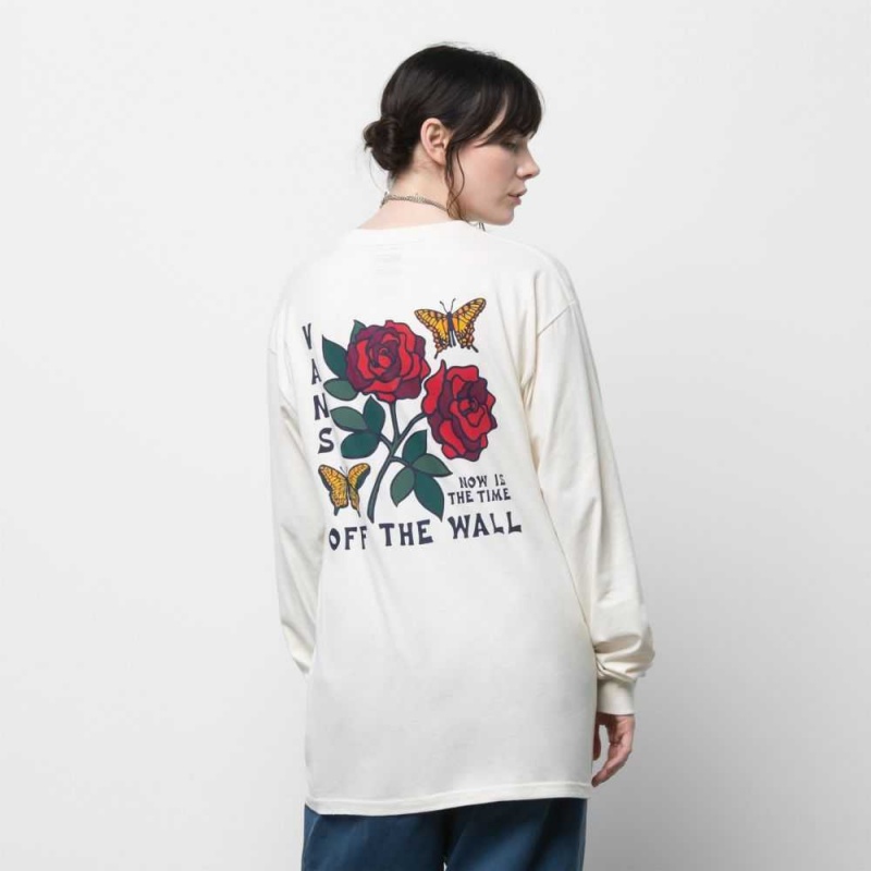Vans Now Is The Time Long Sleeve T-Shirt White | BTF-045783