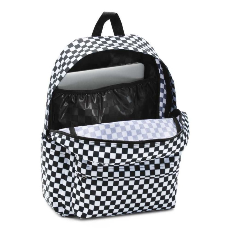 Vans Old Skool H2O Check Backpack Black / White | POG-086291