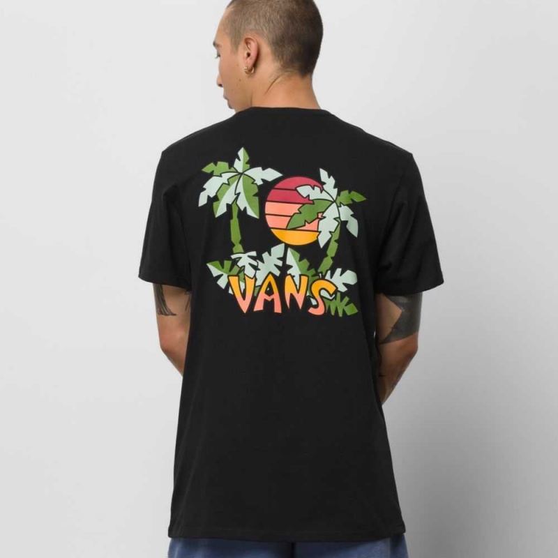 Vans Tiki Palms T-Shirt Black | GCS-837029