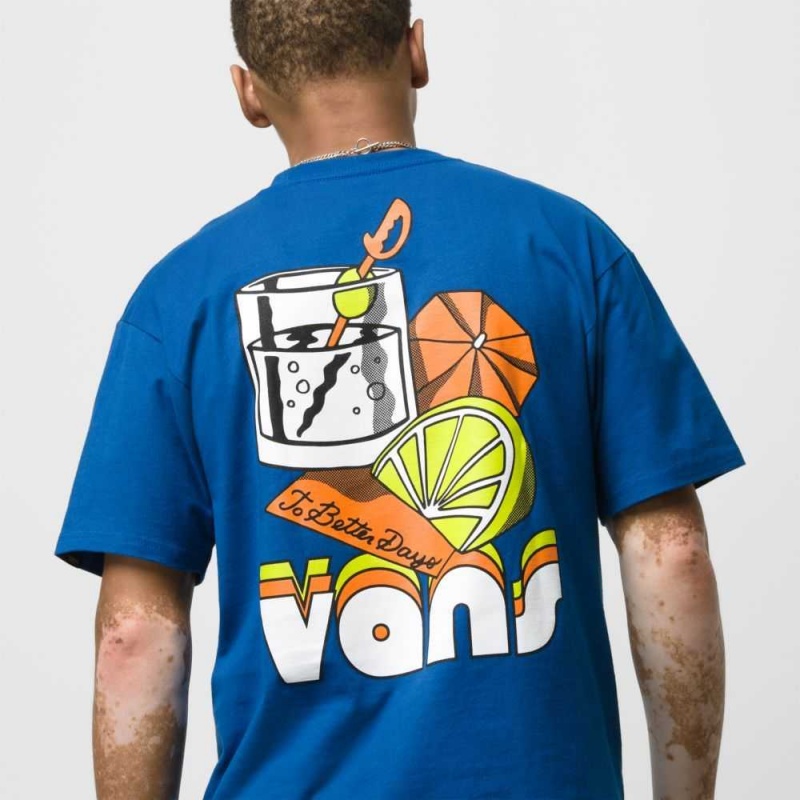 Vans To Better Days T-Shirt Blue | HXT-587032