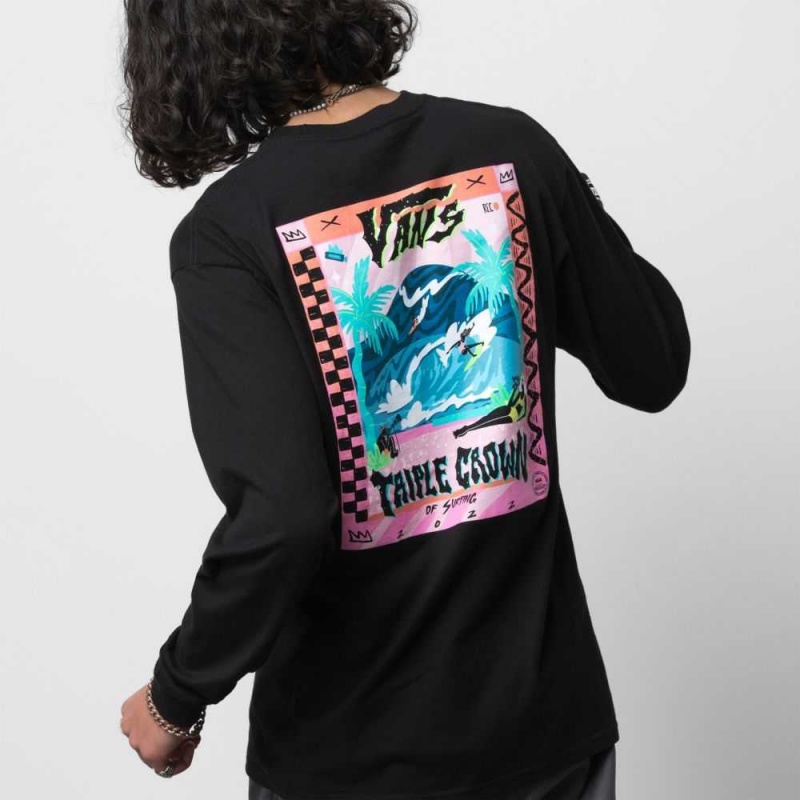 Vans VTCS 2022 Poster Long Sleeve T-Shirt Black | PKA-014967